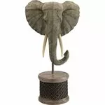 Επιτραπέζιο Διακοσμητικό Κεφάλι Ελέφαντα Με Πέρλες Γκρι 76x40x26 εκ.