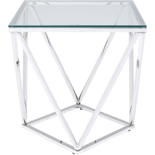 Βοηθητικό Τραπέζι Cristallo Ασημί 50x50x55 εκ.