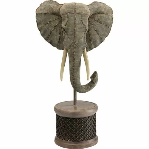 Επιτραπέζιο Διακοσμητικό Κεφάλι Ελέφαντα Με Πέρλες Γκρι 76x40x26 εκ.