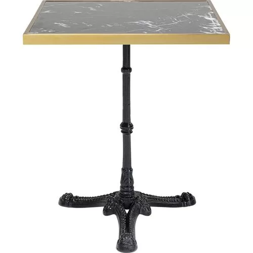 Τραπέζι Kaffeehaus Μαύρο-Χρυσό Μεταλλικό-Μάρμαρο 71x60x60 εκ.
