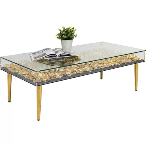 Τραπέζι Μέσης Flowers Χρυσό 120x60 εκ.