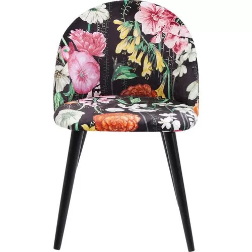 Καρέκλα Flores Λουλούδια Μαύρο-Πολύχρωμο
