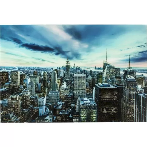 Πίνακας Γυάλινος New York Ηλιοβασίλεμα 160x120εκ.
