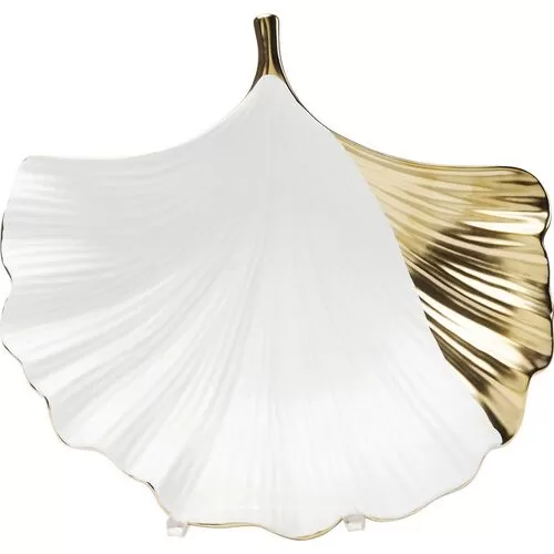 Μπωλ Ginkgo Elegance Side Χρυσό-Λευκό Πορσελάνη 28 εκ.
