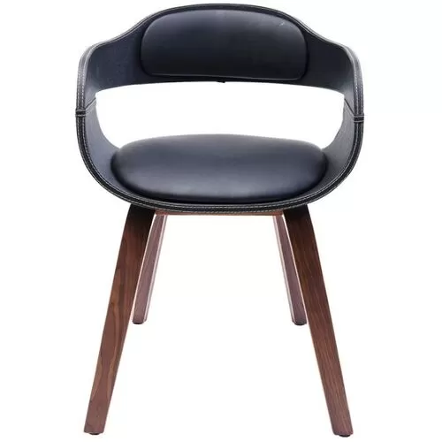 Καρέκλα Cost Walnut Μαύρη-Καφέ