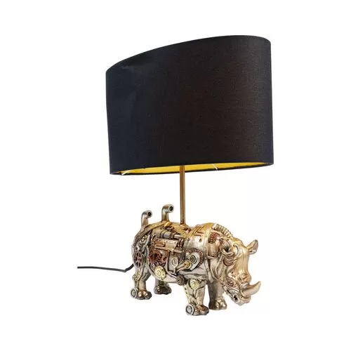 Επιτραπέζιο Φωτιστικό Ρινόκερος Με Γρανάζια Μπρονζέ-Χρυσό 35 εκ.