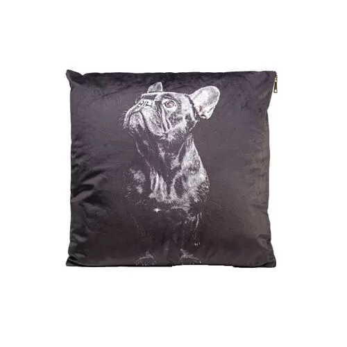 Μαξιλάρι Σκύλος Γαλλικό Μπουλντόγκ Μαύρο-Γκρι 45x45 εκ.