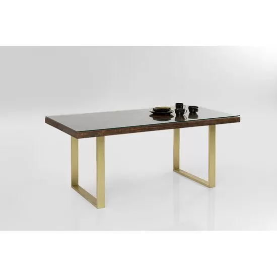 Τραπέζι Conley Καφέ-Χρυσό Ξύλο-Μέταλλο designplus