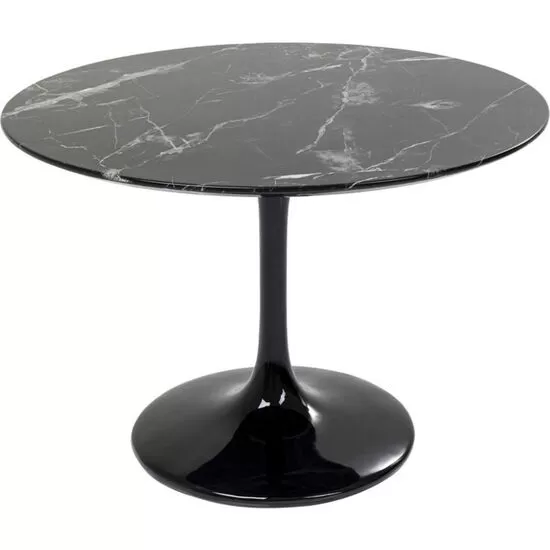 Τραπέζι Solo Marble Μαύρο 75x110x110 εκ.
