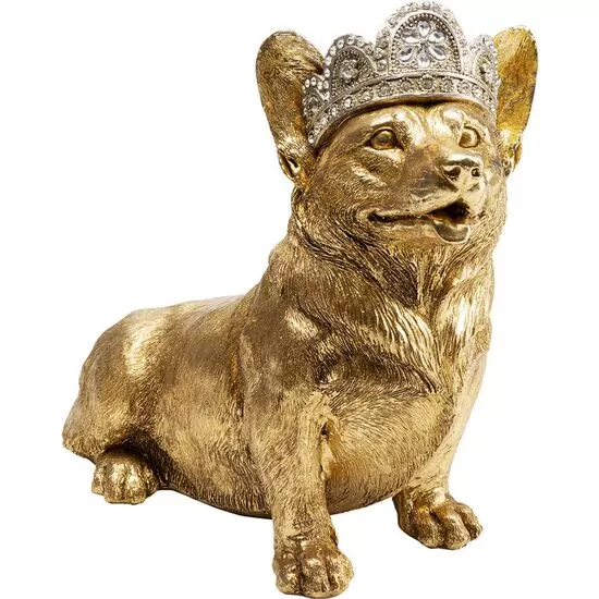 Επιτραπέζιο Διακοσμητικό Καθιστός Σκύλος Corgi Χρυσό 45x23x37 εκ.