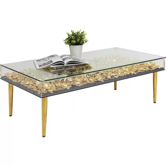 Τραπέζι Μέσης Flowers Χρυσό 120x60 εκ.