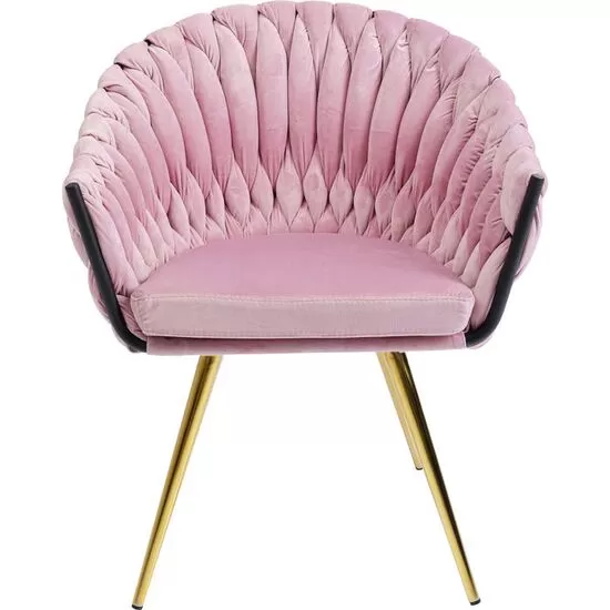 Καρέκλα Με Μπράτσα Knot Ροζ-Χρυσό