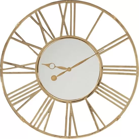 Ρολόι Τοίχου Giant Στρόγγυλο Μεταλλικό Χρυσό Ø120 εκ.