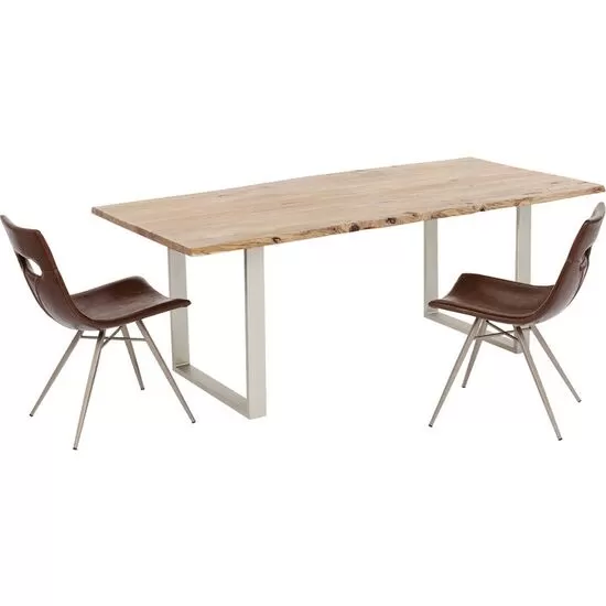 Τραπέζι Harmony Καφέ-Ασημί 160x80 εκ.