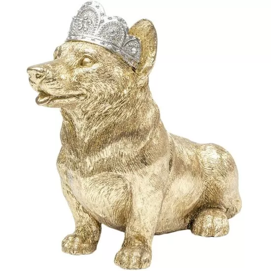 Κουμπαράς Βασιλικός Καθιστός Σκύλος Κόργκι Χρυσός 24.5x12.5x20 εκ. (PL)