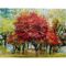 Γυάλινος Πίνακας Φθινοπωρινά Δέντρα Πράσινο-Κόκκινο 160x120 εκ.